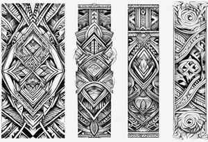 Polynesian tribal pattern forearm tattoo idea