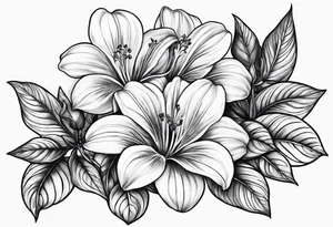 Platycodon grandiflorus with leafs and stalk tattoo idea