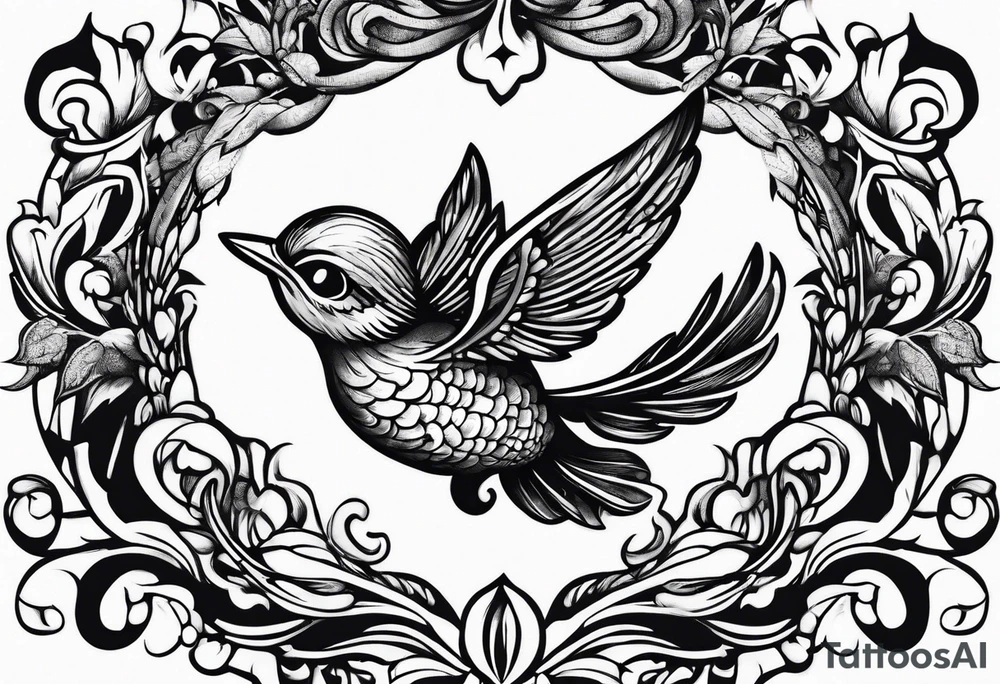 Flying acorn tattoo idea