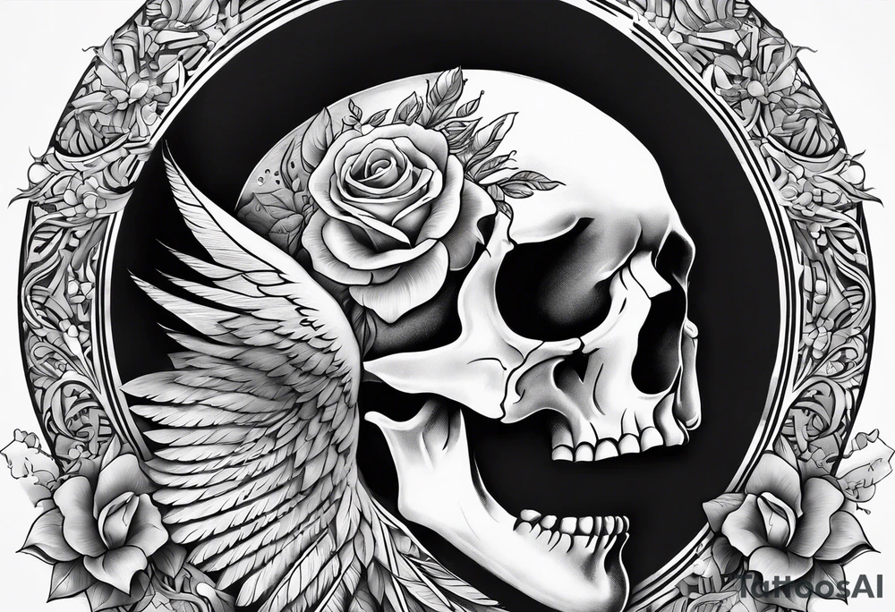 Dove pain hurt tears wrath skull tattoo idea