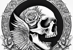 Dove pain hurt tears wrath skull tattoo idea