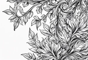 thin vines with leaves tattoo idea