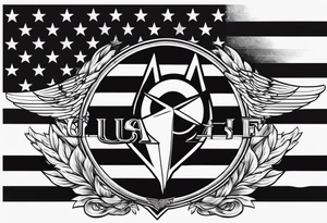 American flag and U.S. Air Force tattoo idea