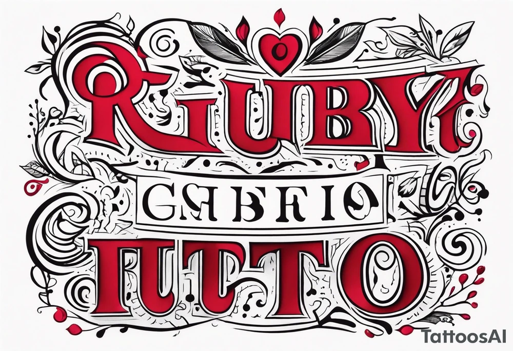 Feminine font : Ruby tattoo idea