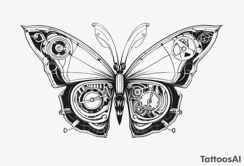 Mechanical Butterfly tattoo idea