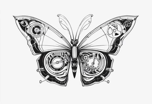 Mechanical Butterfly tattoo idea