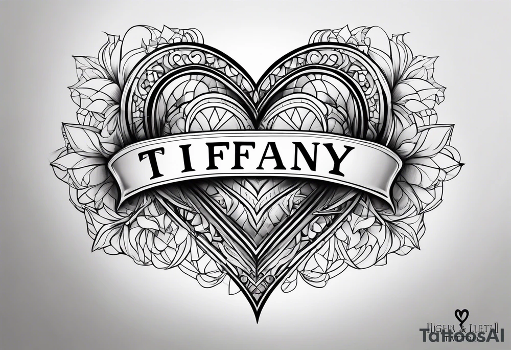 TIFFANY name, love heart on end tattoo idea