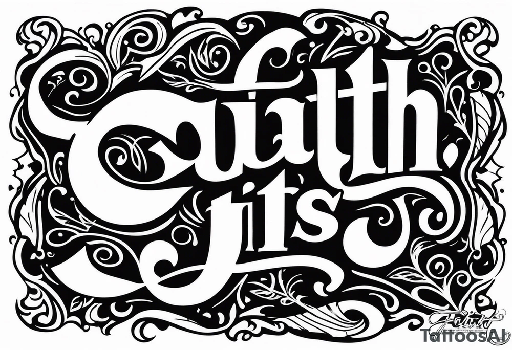 The word FAITH with “came this far by” running through it tattoo idea