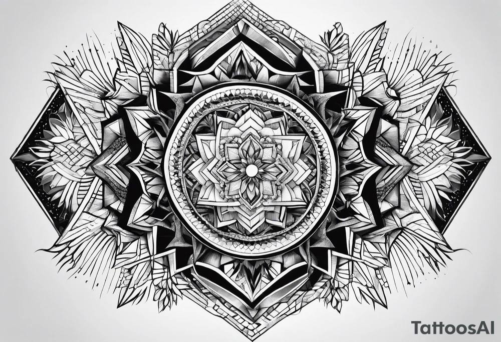 abstract geometrical shapes tattoo idea