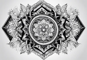 abstract geometrical shapes tattoo idea