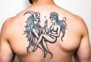 Male capricorn holding female virgo tattoo idea