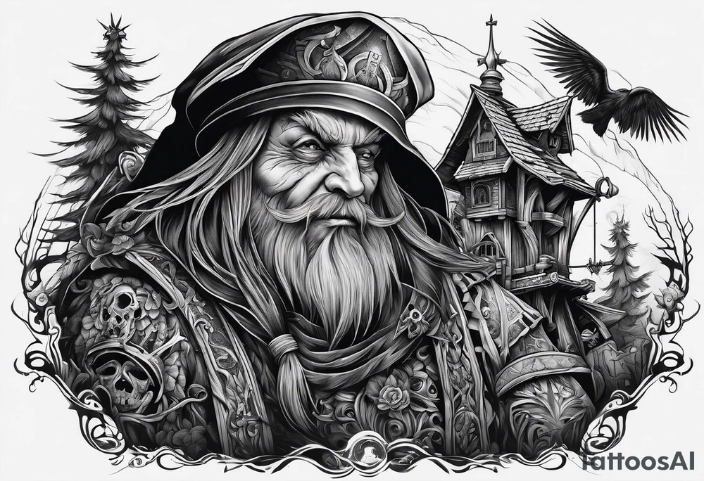 Baba yaga creepy tattoo idea
