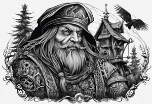 Baba yaga creepy tattoo idea