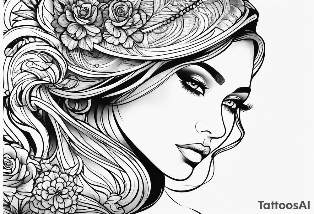 curved line tattoo idea