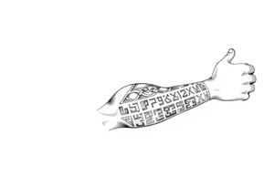Nordic runes design left arm tattoo idea