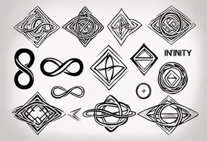 "Through thick & thin" written in the shape of an infinity sign tattoo idea