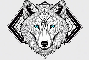 Une tête loup réaliste énervé avec la moitié de sa tête droite en squelette tattoo idea