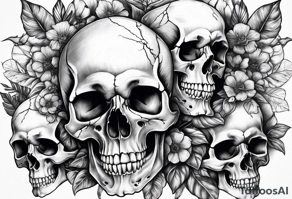 realistic skulls tattoo idea