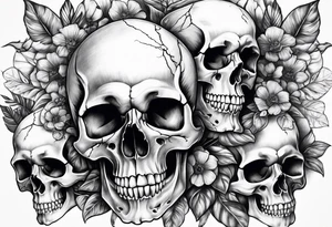 realistic skulls tattoo idea