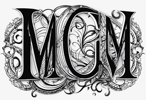 letters “ E S C M” meshed together tattoo idea