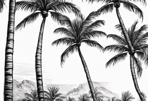 tall solitary royal palm tree tattoo idea