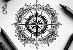 Compass broken tattoo idea