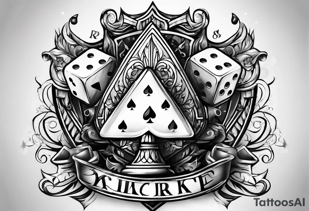 spades and dice tattoo idea