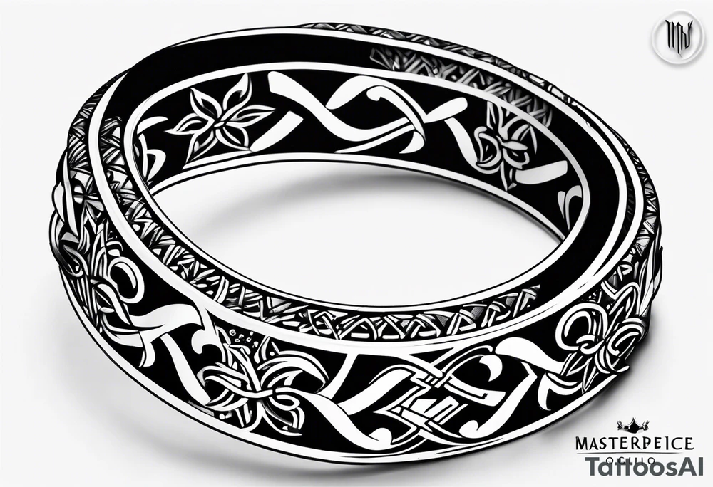 scottish bracelet tattoo with letters 
MKB tattoo idea