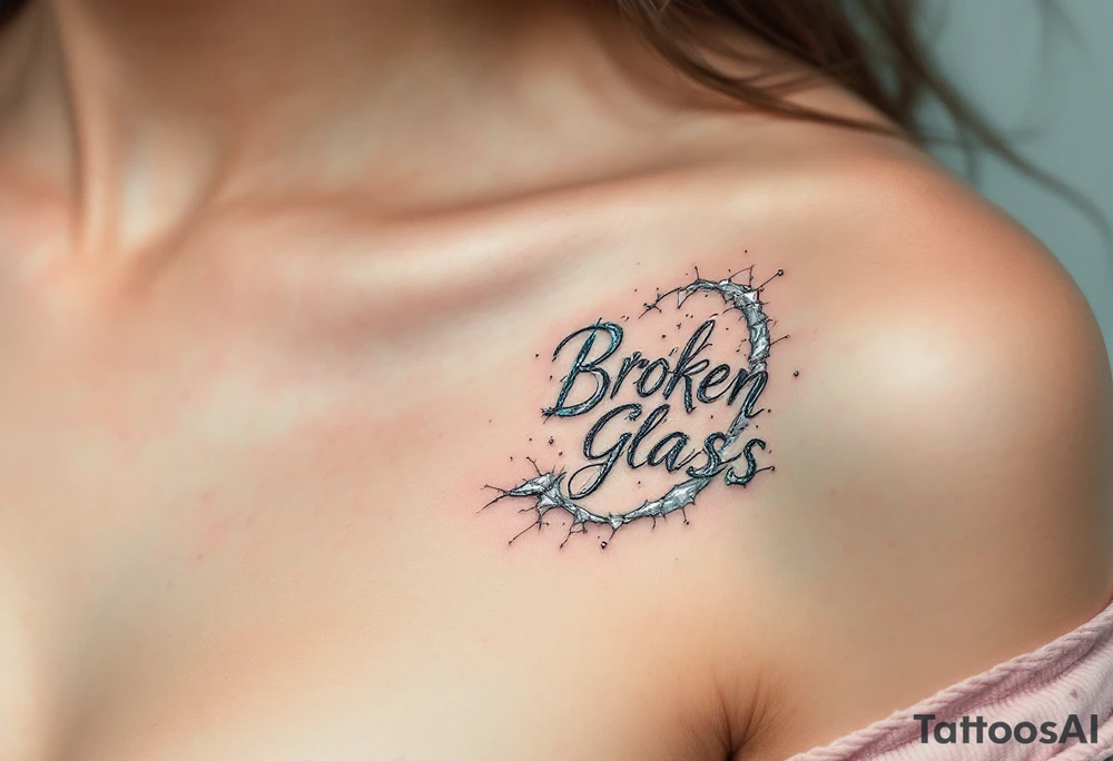 Broken Glass D – A fragmented D made to look like shattered glass, using gradients of icy blues and silvers. tattoo idea