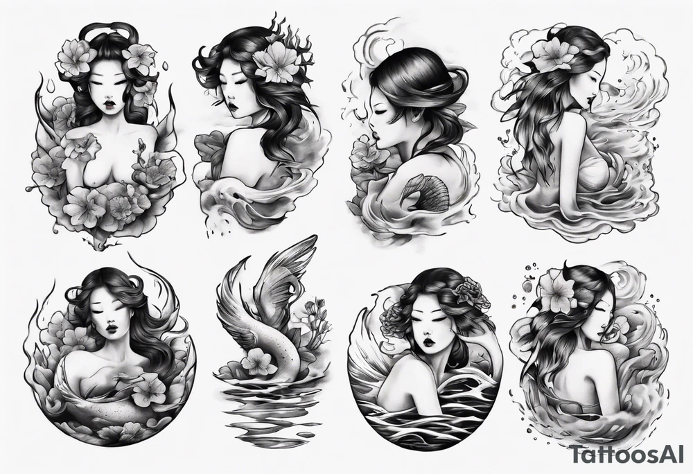 Wasser Nymphe tattoo idea