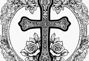 ankh with roses tattoo idea