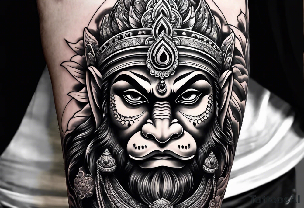 Half sleeve, hanuman tattoo idea
