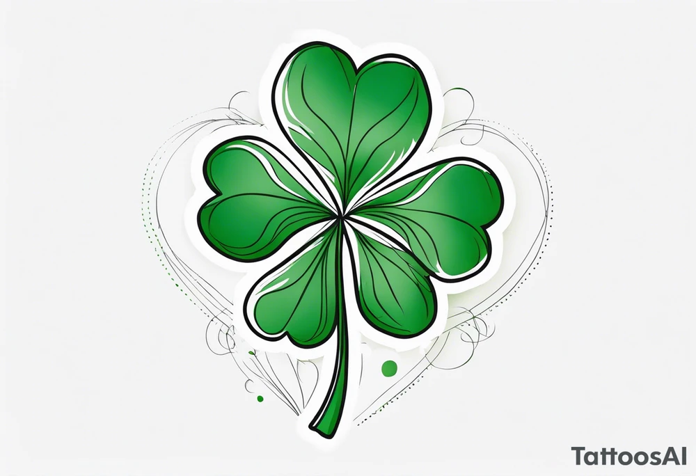 clover with leaf tattoo idea