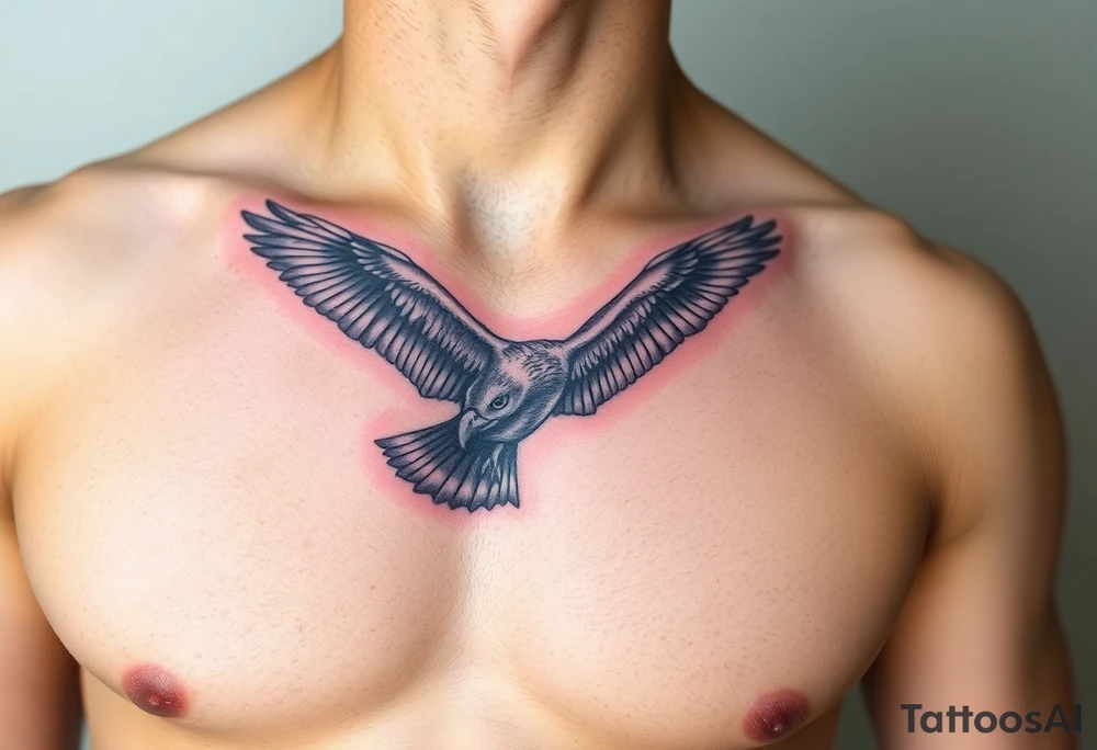European buzzard soaring in the sky tattoo idea
