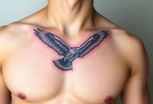 European buzzard soaring in the sky tattoo idea
