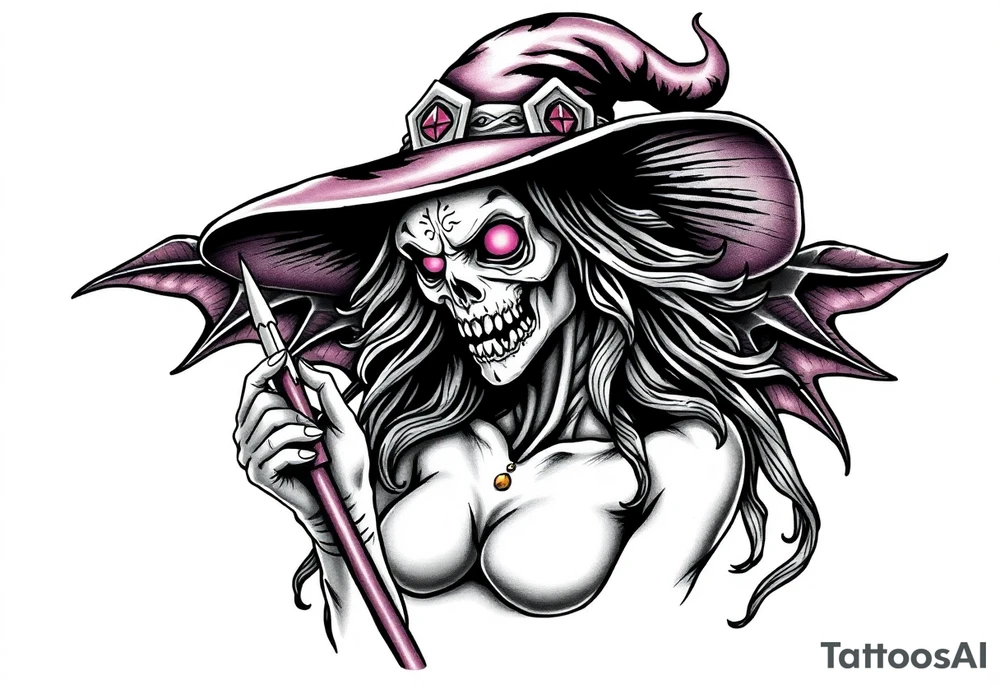 Dangerous witch tattoo idea