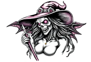 Dangerous witch tattoo idea