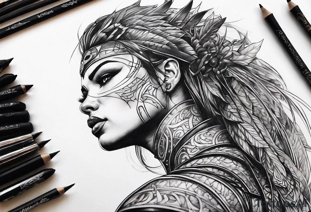Wire warrior tattoo idea