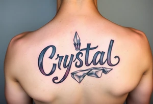 Lettering Crystal tattoo idea