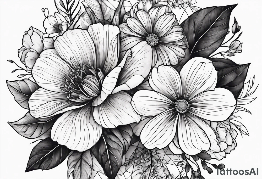 flowers and type KATE tattoo idea