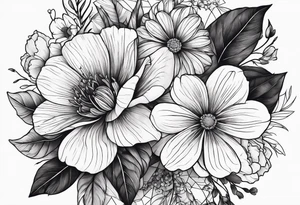 flowers and type KATE tattoo idea