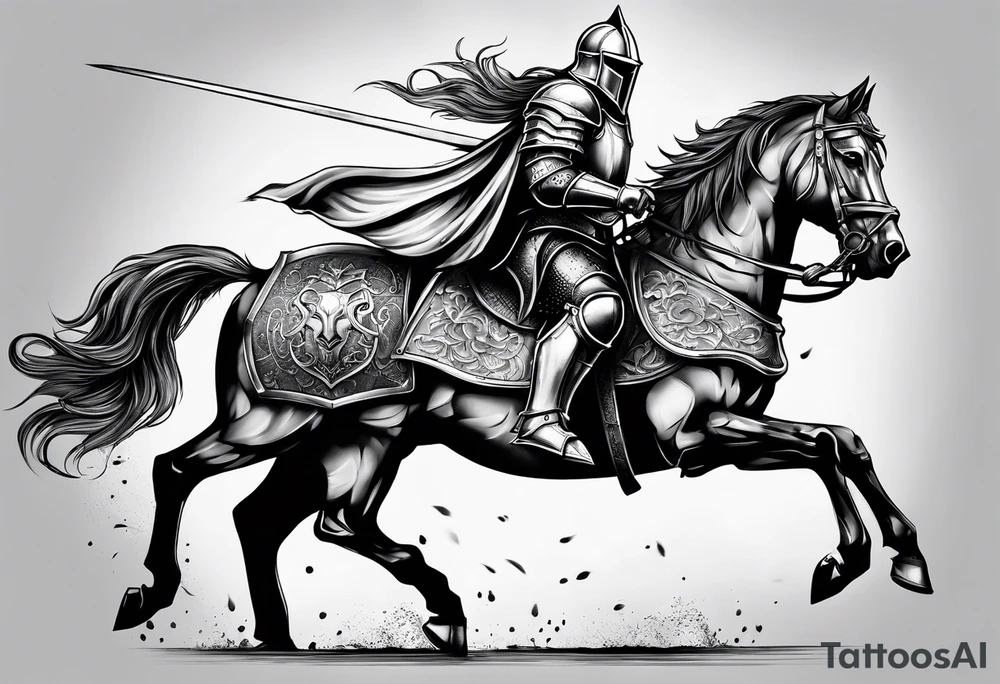 knight with heavy armor tattoo idea