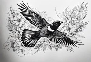 Make a preview of Bird in Flight.
This tattoo should be mark as a sign of freedom.
The tattoo should be on the leg tattoo idea