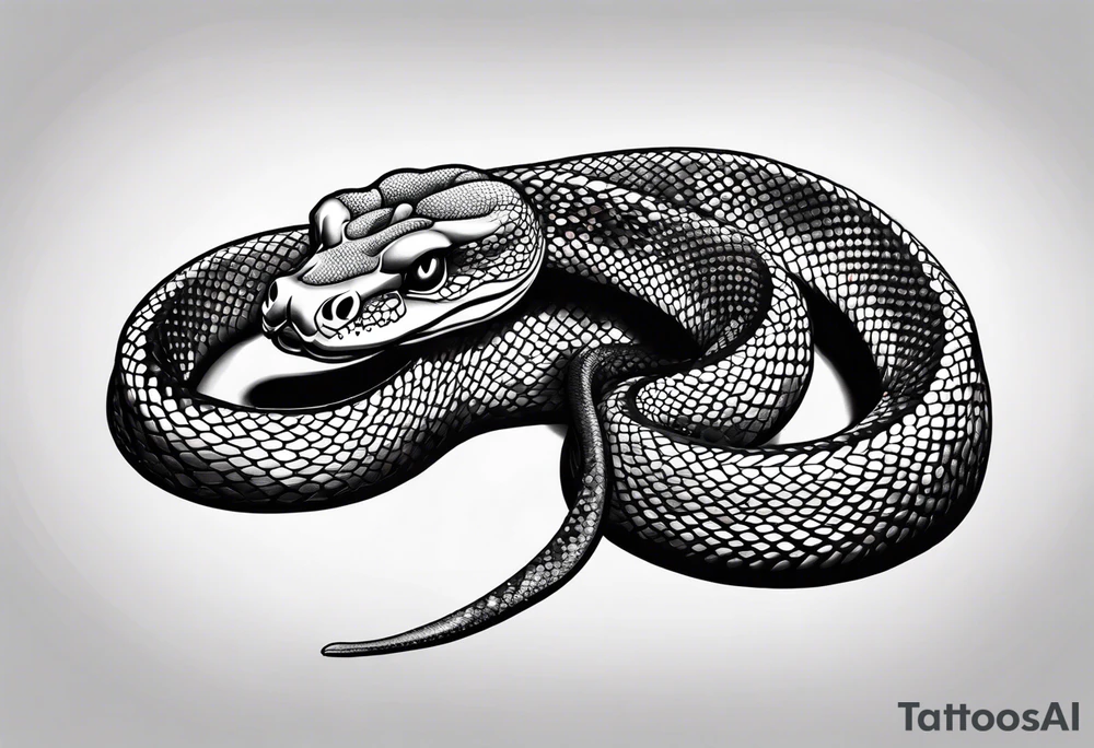 Anaconda with skull head tattoo idea