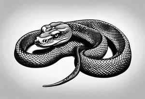 Anaconda with skull head tattoo idea