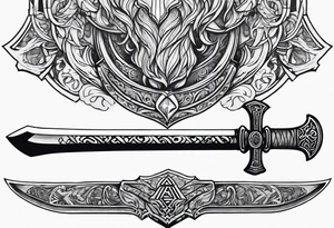 Valhalla sword axe tattoo idea