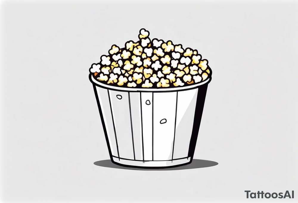 empty popcorn bucket cartoon tattoo idea