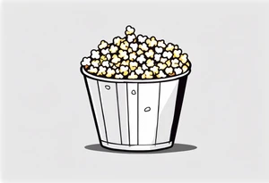 empty popcorn bucket cartoon tattoo idea