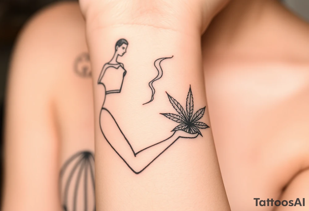 I taught Mary Jane how to dance smoke and weed art tattoo idea