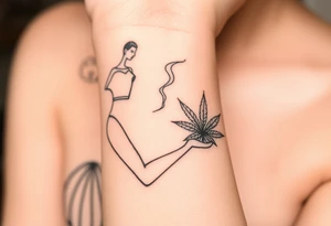I taught Mary Jane how to dance smoke and weed art tattoo idea